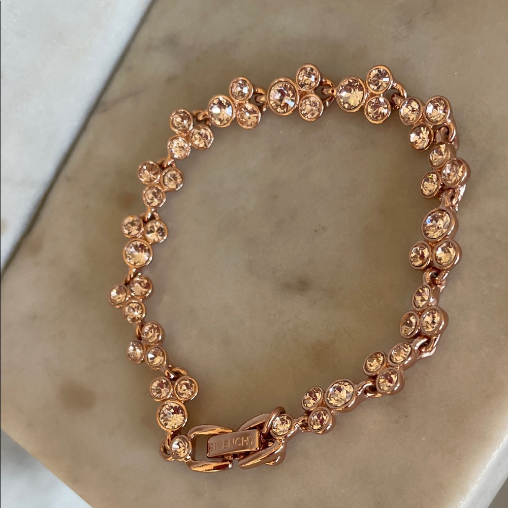 GIVENCHY Rose Gold Tennis Bracelet with Clear Crystals - Picture 13 of 16